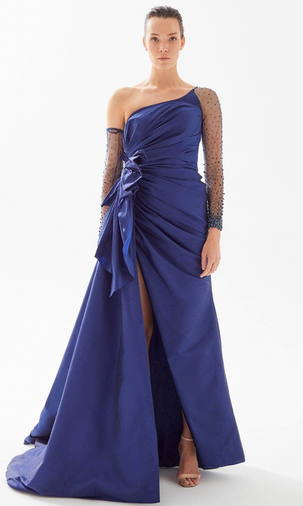 Tarik Ediz 98226 - Ruched Trumpet Evening Gown
