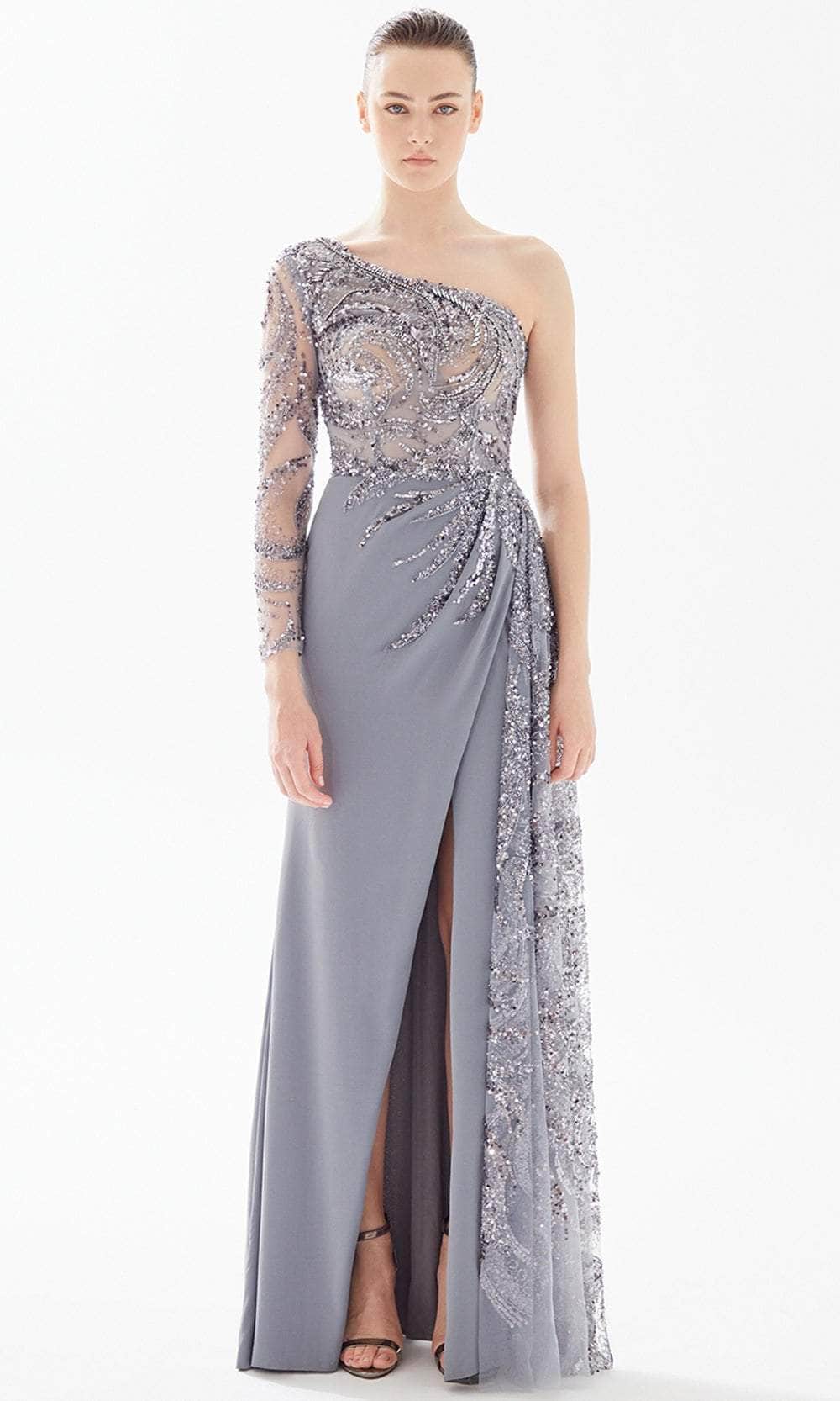 Tarik Ediz 98290 - Glimmer Illusion Bodice Evening Gown
