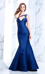 Natural Waistline Sweetheart Mermaid Asymmetric Beaded Fitted One Shoulder Floor Length Evening Dress with a Brush/Sweep Train