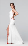 High-Neck Sleeveless Sheath Mermaid Beaded Cutout Fitted Slit Sheath Dress/Evening Dress