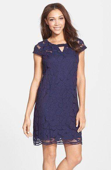 Taylor - 5448M Floral Lace Cutout Dress
