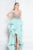 Terani Couture - 1811P5782 Beaded Bodice T-Strap Hi-Lo Prom Dress Special Occasion Dress 0 / Aqua