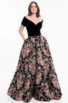 Velvet Off the Shoulder Natural Waistline Pleated Banding Fitted Back Zipper Wrap Evening Dress