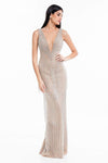 V-neck Short Plunging Neck Sleeveless Sheath Beaded Fitted Back Zipper Tiered Polyester Natural Waistline Sheath Dress