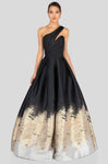 Sleeveless Two-Toned Print Polyester Fitted Pleated Back Zipper Asymmetric Natural Waistline Prom Dress/Party Dress