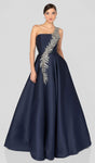 A-line Beaded Open-Back Pocketed Asymmetric Polyester Sleeveless Dress by Terani Prom
