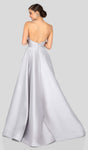 A-line Polyester One Shoulder Sleeveless Natural Waistline Floor Length Beaded Asymmetric Open-Back Pocketed Hidden Back Zipper Dress