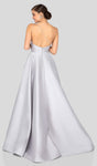 A-line Polyester Open-Back Asymmetric Hidden Back Zipper Pocketed Beaded Natural Waistline One Shoulder Sleeveless Floor Length Dress