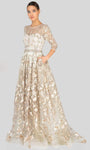 Lace Natural Waistline Back Zipper Cutout Embroidered Illusion Sheer Beaded Jeweled Sweetheart Dress with a Court Train