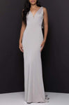 V-neck Sheath Floor Length Fitted Sheer Beaded Sheer Back Plunging Neck Natural Princess Seams Waistline 2011 Sheath Dress/Evening Dress/Mother-of-the-Bride Dress with a Brush/Sweep Train