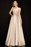 A-line V-neck Floor Length Natural Waistline Plunging Neck Sleeveless Pleated V Back Sheer Pocketed Fitted 2011 Evening Dress/Prom Dress/Party Dress