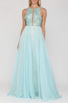 A-line Floor Length 2011 Sleeveless Sheer Open-Back Pleated Fitted Illusion Beaded Natural Waistline Bateau Neck Evening Dress/Prom Dress