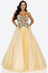 Strapless 2011 Beaded Illusion Lace-Up Corset Natural Waistline Sweetheart Floor Length Tulle Floral Print Prom Dress