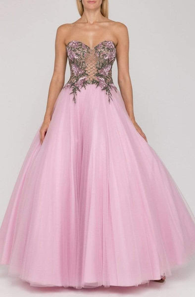 Strapless Tulle Floor Length Sweetheart Floral Print 2011 Corset Natural Waistline Illusion Beaded Lace-Up Prom Dress