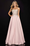 Sophisticated A-line Strapless Beaded Back Zipper Open-Back Gathered Pleated Fitted Floor Length Sweetheart Natural Waistline Fall 2011 Evening Dress/Prom Dress with a Brush/Sweep Train