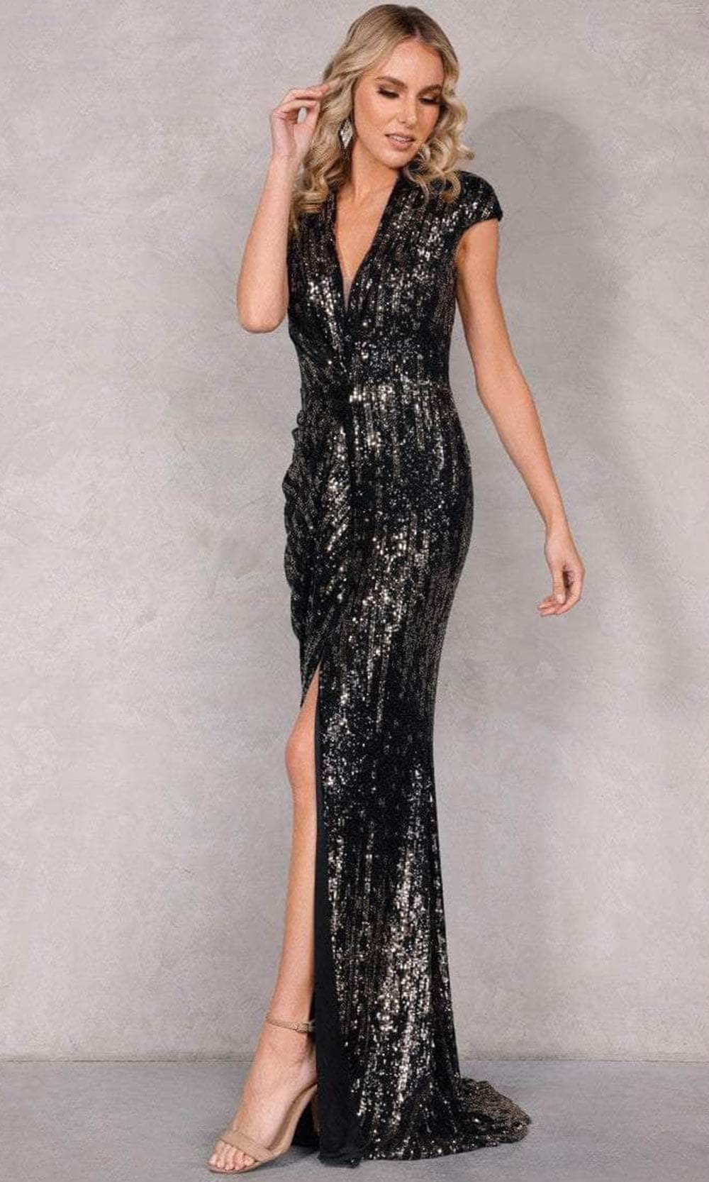 Terani Couture 2021E2860 - Cap Sleeve Sequin Evening Dress
