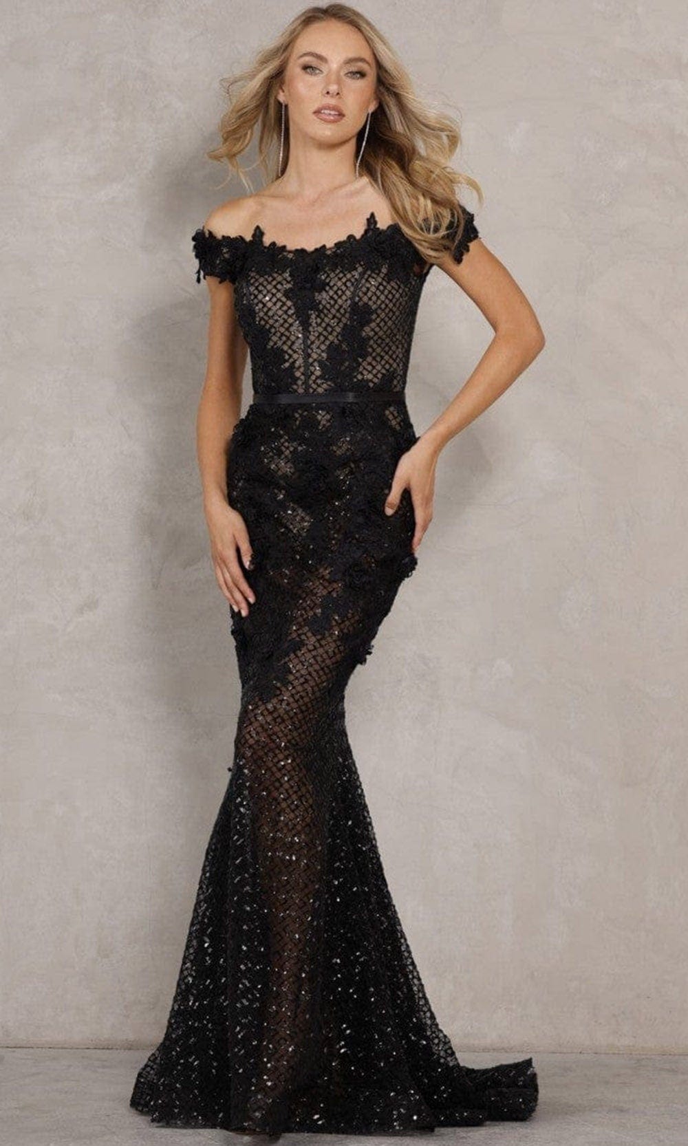 Terani Couture - 2111P4024 Applique Lattice Gown
