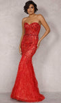 Strapless Mermaid Floor Length Sweetheart Natural Waistline Back Zipper Beaded Open-Back Evening Dress/Party Dress