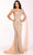 Terani Couture 231GL0401 - One-Sleeve Side Cape Evening Dress Special Occasion Dress 00 / Nude