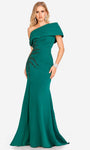 Glittering Asymmetric Beaded Sequined Pleated Ruched Natural Waistline Mermaid Satin Floor Length Mother-of-the-Bride Dress