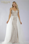 A-line Strapless Sweetheart Sequined Hidden Back Zipper Applique Sheer Floor Length Natural Waistline Dress with a Brush/Sweep Train