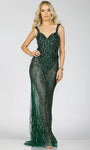 Sweetheart Tank Beaded Crystal Sheer Natural Waistline Sheath Tulle Sheath Dress/Prom Dress with a Brush/Sweep Train