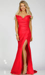 Strapless Taffeta Natural Waistline Sheath Back Zipper Ruched Draped Open-Back Slit Sheath Dress/Evening Dress/Prom Dress with a Brush/Sweep Train