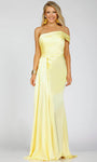 Asymmetric Ruched Satin Sheath Sheath Dress/Prom Dress with a Brush/Sweep Train With a Sash by Terani Prom