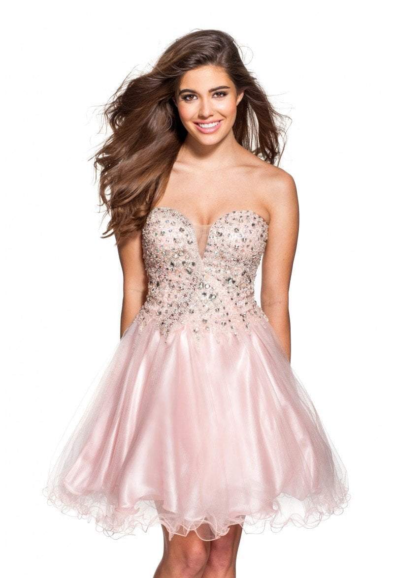 Terani Couture - DL160 Embellished Plunging Sweetheart Cocktail Dress
