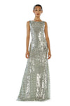 Natural Waistline Back Zipper Beaded Mesh Sequined Polyester Sleeveless Sheath Bateau Neck Sheath Dress