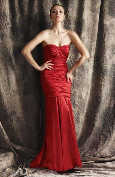 Strapless Ruched Pleated Mermaid Natural Waistline Sweetheart Dress