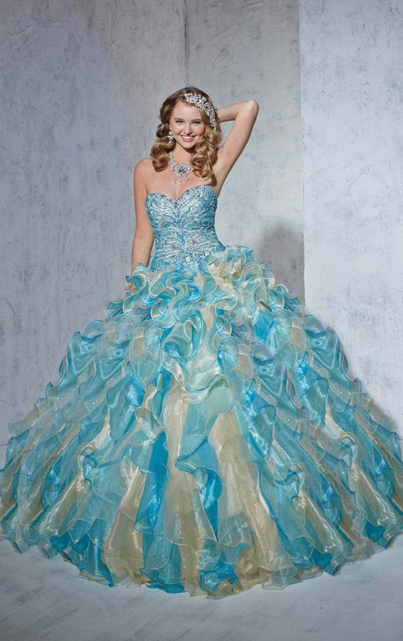 Tiffany Designs - 56251 Bedazzled Sweetheart Organza Ruffled Ballgown
