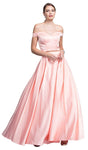 Floor Length Back Zipper Natural Waistline Off the Shoulder Evening Dress/Prom Dress