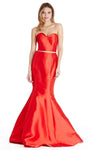 Strapless Sweetheart Mermaid Natural Princess Seams Waistline Evening Dress with a Brush/Sweep Train