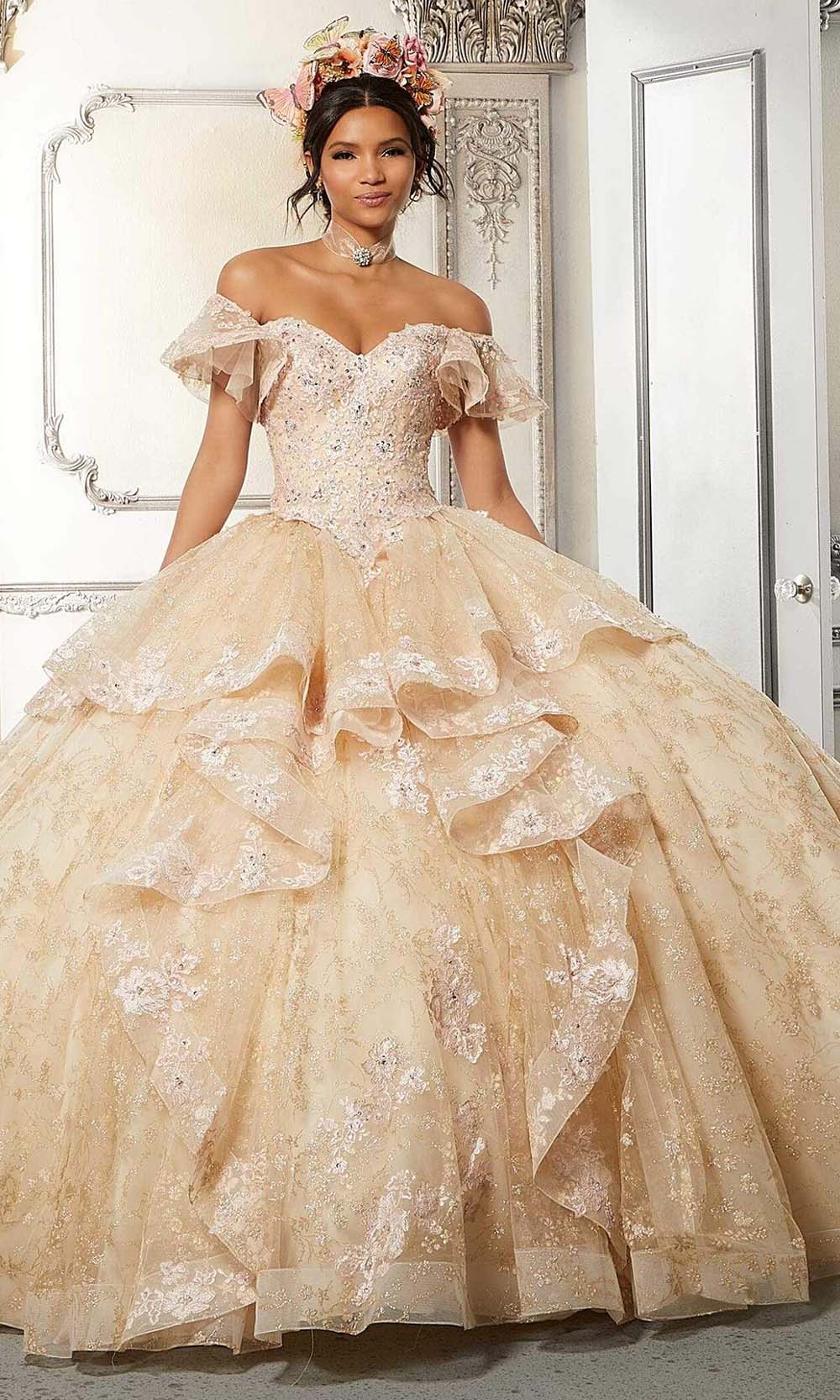 Vizcaya by Mori Lee - 34051 Sweetheart Appliqued Ball Gown
