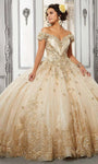 Natural Waistline Floor Length Lace-Up Beaded Open-Back Embroidered Off the Shoulder Ball Gown Evening Dress