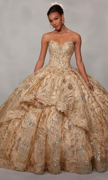 Glittering Applique Beaded Open-Back Lace-Up Floor Length High-Low-Hem Sweetheart Sleeveless Natural Waistline Ball Gown Party Dress