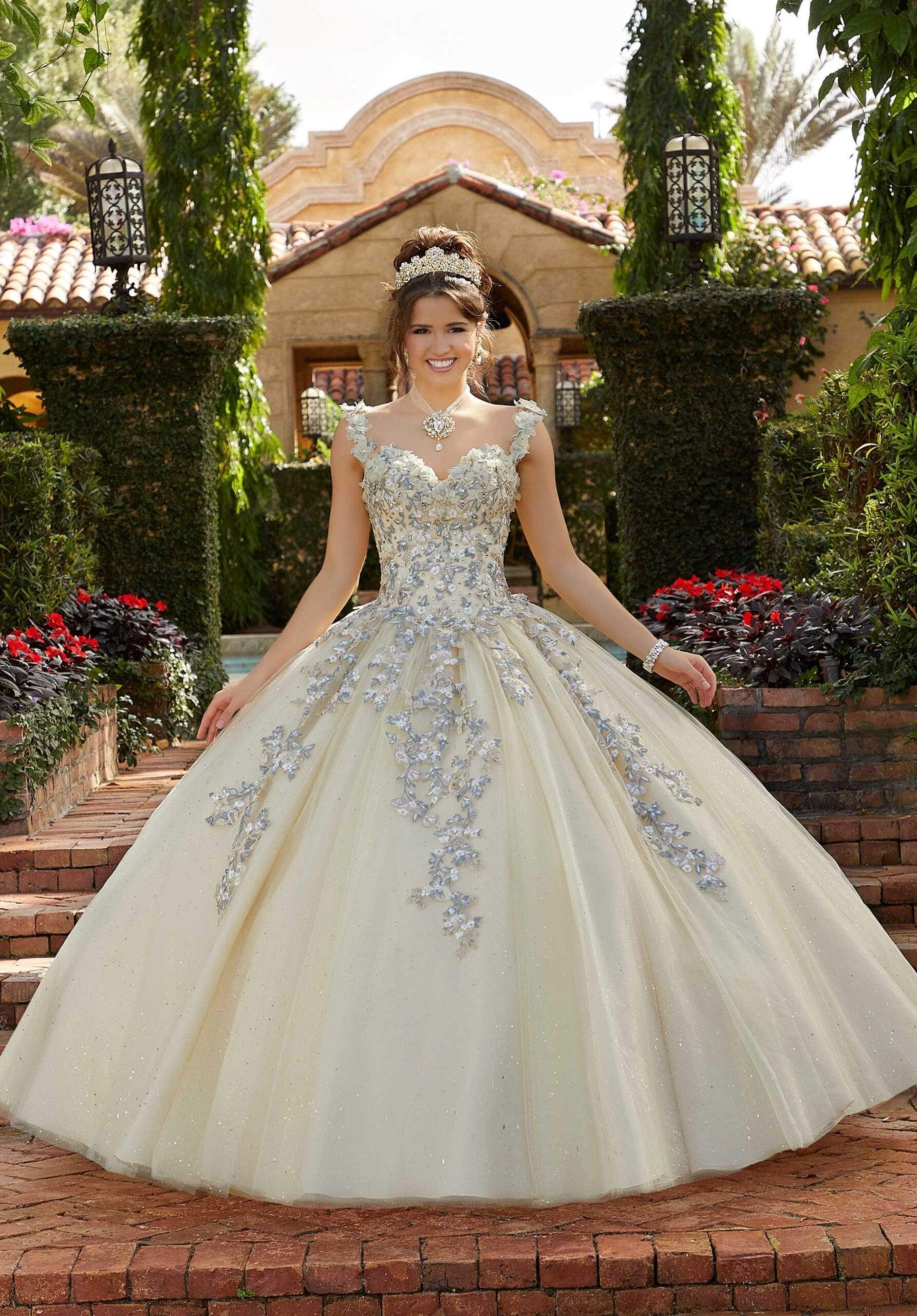Vizcaya by Mori Lee - 60123 Floral Embroidered Ombre Ballgown
