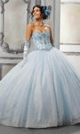 Strapless Sweetheart Tulle Lace-Up Beaded Open-Back Embroidered Basque Waistline Floor Length Ball Gown Evening Dress