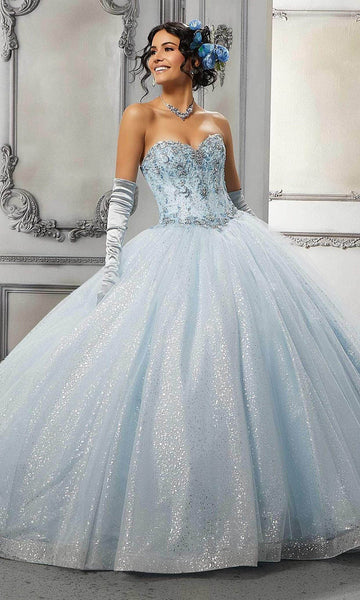 Strapless Floor Length Basque Waistline Tulle Sweetheart Open-Back Beaded Lace-Up Embroidered Ball Gown Evening Dress