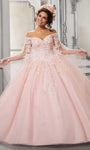 Tulle Floor Length Open-Back Lace-Up Beaded Applique Off the Shoulder Natural Waistline Ball Gown Evening Dress