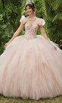 Basque Waistline Sweetheart Beaded Lace-Up Crystal Embroidered Tulle Dress With Ruffles