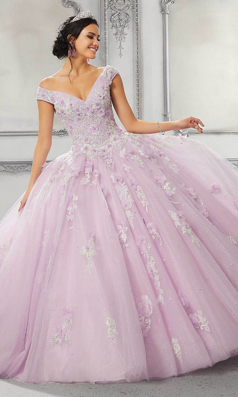 Vizcaya by Mori Lee - 89316 Applique Off Shoulder Tulle Ballgown
