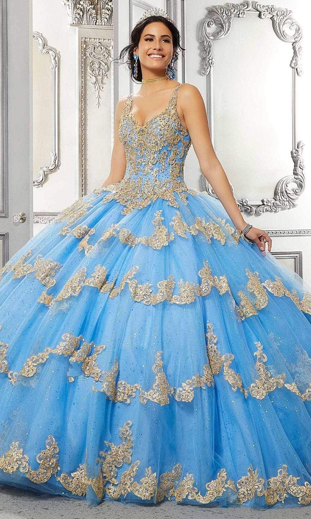 Vizcaya by Mori Lee - 89324 V-Neck Basque Ball Gown
