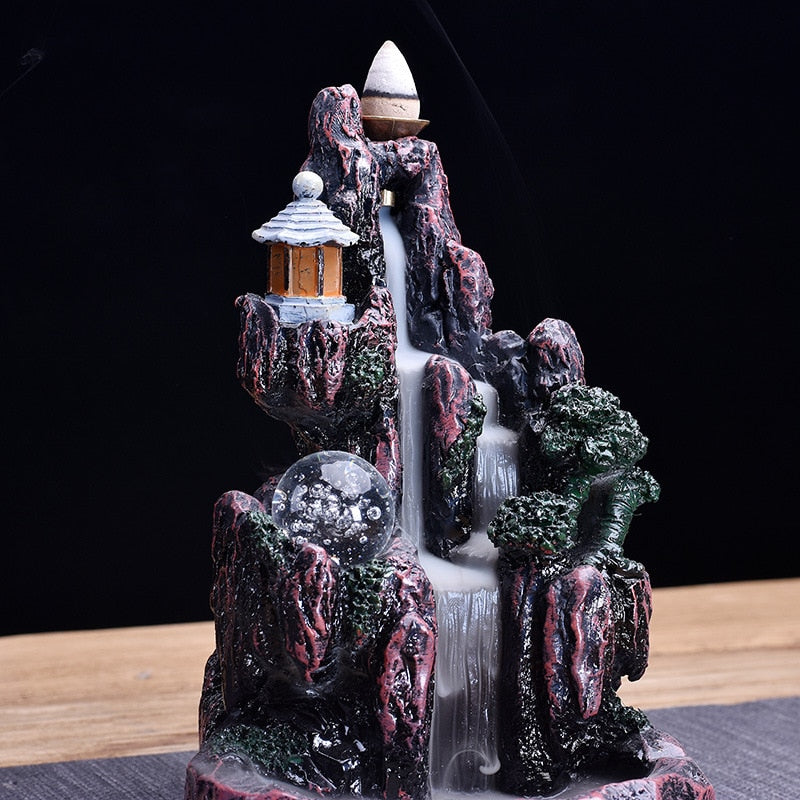 Resin Mountain Waterfall Backflow Incense Burner Incense Burner Australia