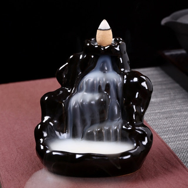 skull incense waterfall burner