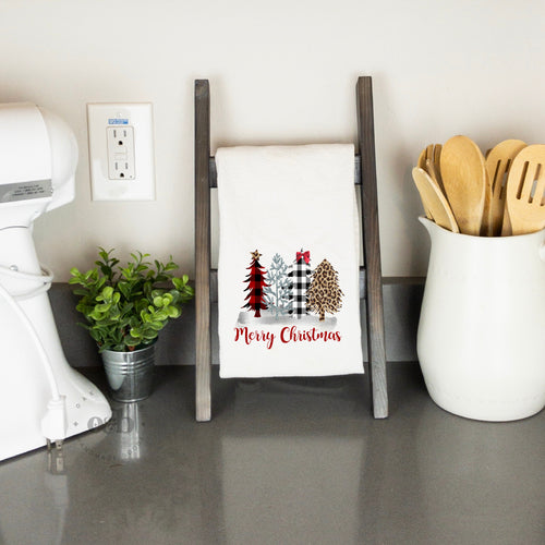 Tea Towel / Merry Christmas + Trees