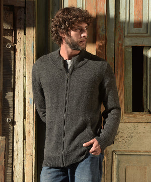 Mens Lambswool Lincoln Zipper Cardigan