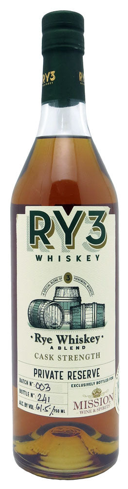 Blanco Poort Doctor in de filosofie Ry3 Mission Exclusive Single Rum Barrel 61.5% Cask Strength Rye Whiske –  Mission Wine & Spirits