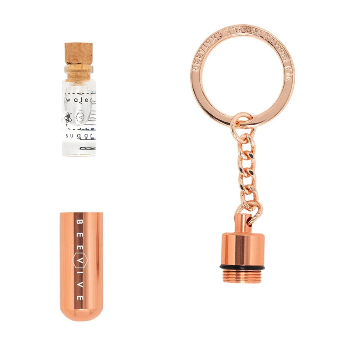 Bee revival keyring in rose gold